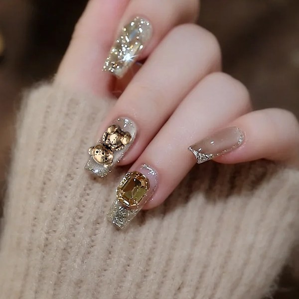 10 Metalliska Nageldekorationer Retro Metalliska Nagelsmycken DIY Dekorativa Nagelkonst