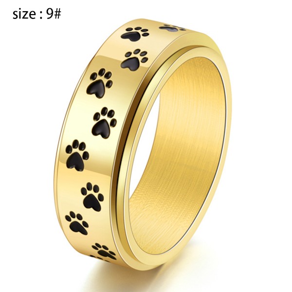 Bryllupsring i rustfritt stål med spinner og hundeklo-design