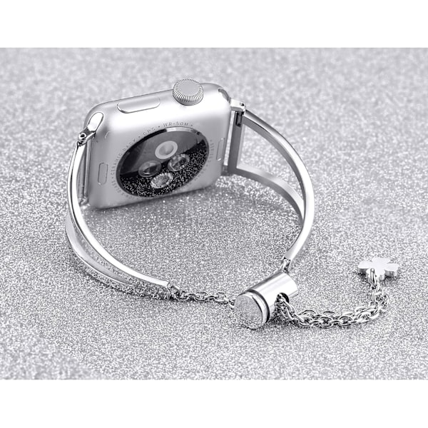 Remmer Kompatibel med Apple Watch Band 38mm 40mm iWatch SE Serie 6/5/4/3/2/1, Kvinners Elegante Metall Smykke Armbånd Bangle Håndleddsbånd Rustfritt Stål