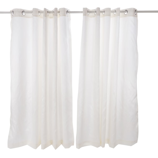66\" X 54\" Stoffgardiner med fôr, øyelett-ringtopp, plisserte, Helt fôret, Off White