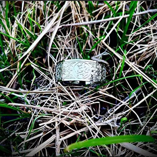 Rostfritt stål ring antik 4 väktare odjur, drake, vit tiger, suzaku, basalt snidning