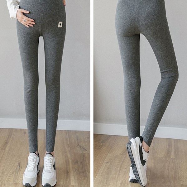 Leggings Ulkovaatteet Pluskoko Ohut Osa Vatsan Tuki Elastinen Kynä Housut Korkea Vyötärö Housut Raskaana Oleville Naisille Tummanharmaa XXL