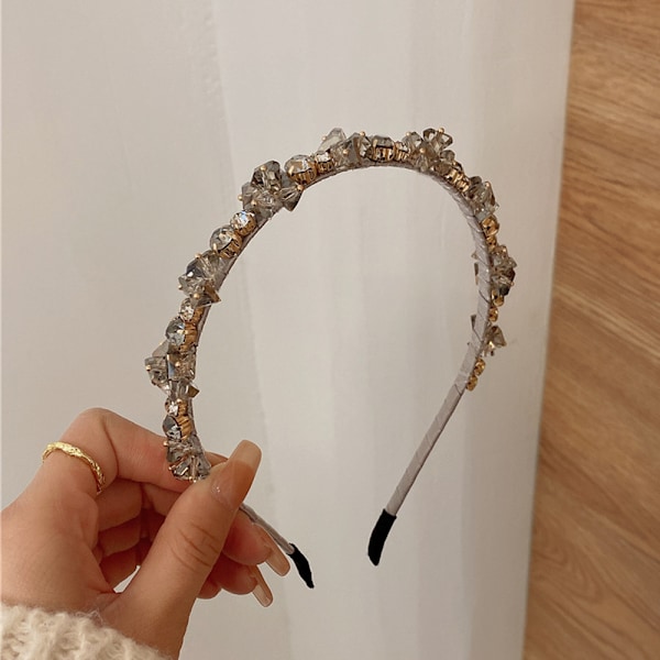 Krystall Hodebånd Kvinner Dekorativ Rhinestone Hårbånd Kvarts Hår Tiara Prinsesse Perler Hodebånd
