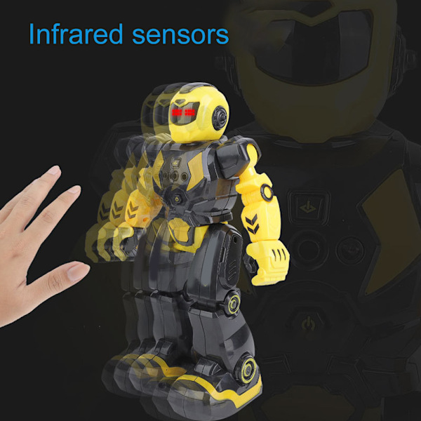 RC Fjärrstyrd Robotleksak Tidig Utbildning Elektrisk Smart Sensor Barnleksak Gul