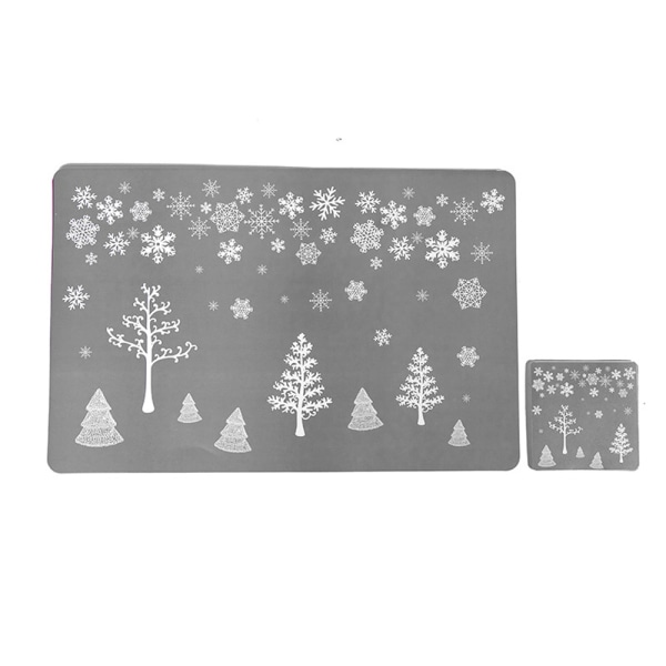 Christmas Placemats Set of 6 PVC Place Mat for Dining Table