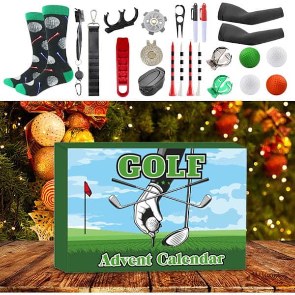 Golf-julekalender til mænd, 2025 julekalender med golfboldmarkører, tees og tilbehør, golfværktøjssæt, gave til mand, far