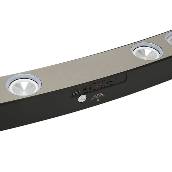 Bluetooth-högtalare för dator HiFi Subwoofer Dynamisk RGB PC-spelhögtalare med FM-radio väckarklocka 13 mekaniska tangenter Svart