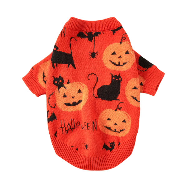 Græskar Trøje til Hund og Kat Halloween Trøje Hund Halloween Kostume Kæledyr Halloween Kæledyr Strikket Kat Græskar Trøje