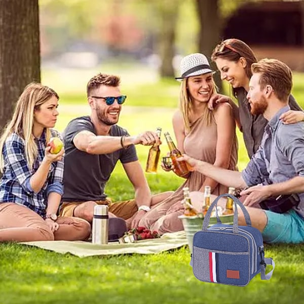 Aluminiumfolie frokosttaske Vandafvisende Ispose Bærbar fortykket stribet bento taske