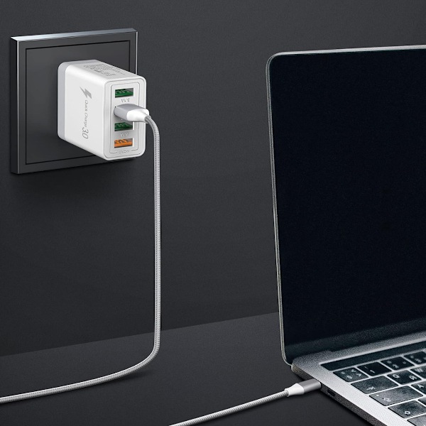 4USB Oplader 3.1A Multiporte Telefonoplader til Rejser