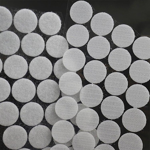 50-Pack Runda Kardborreband Självhäftande 20mm