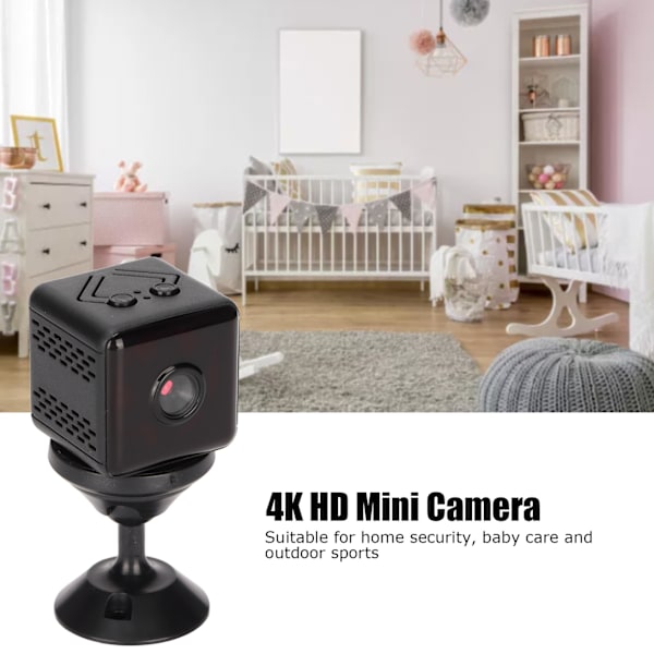 Mini Kamera WiFi 4K HD Rörelsedetektering Loopinspelning Nattseende Mikro Videokamera för Hem Säkerhet Utomhus