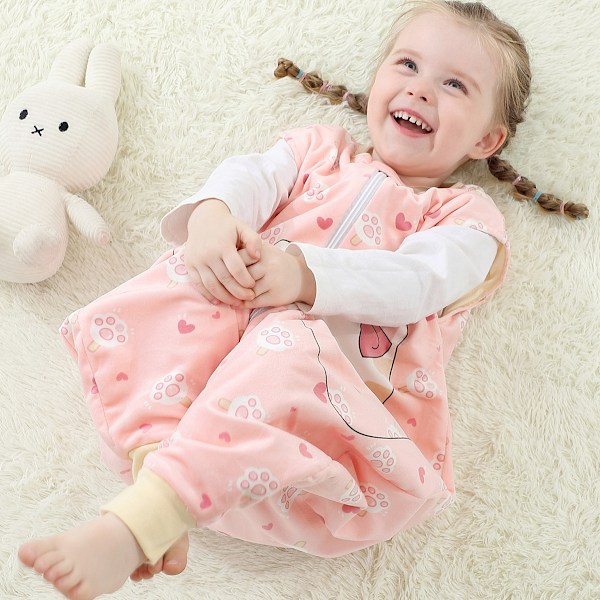 Rosa Kitty Baby Höst/Vinter Toddler Ärmlös Footsäck