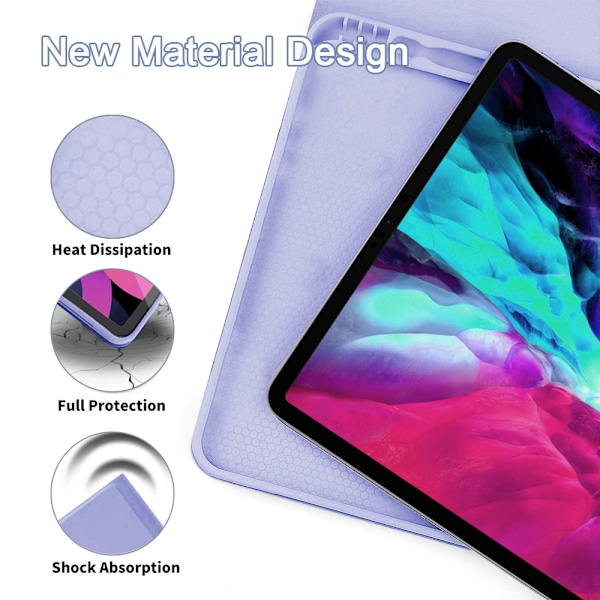 Tangentbordsfodral Trådlöst tangentbordsskydd med pennhållare Tangentbordsfodral för ipad 11-tums Pro/10,9 Universal [2021/2020/2018]