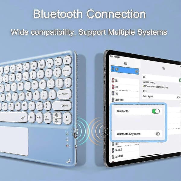 Backlit Keyboard Case for Galaxy Tab A8 10.5 inch 2022, Detachable Wireless Keyboard with Touchpad and Mouse, 7 Colors Backlight Blue