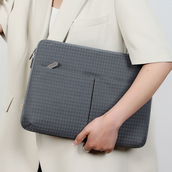 PU-läder Laptopväska, Hållbar Stötsäker Skyddande Datorväska 360 Skyddande Laptop Sleeve Väska
