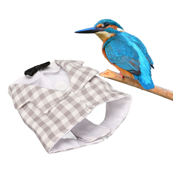 Parrot Flygdräkt Polyester Elegant Söt Rutig Skjorta Fågel Flygkläder för Papegojor XL