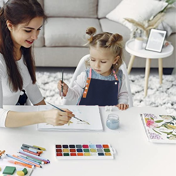Barnekunstforkle med lange ermer og elastiske mansjetter, vanntett