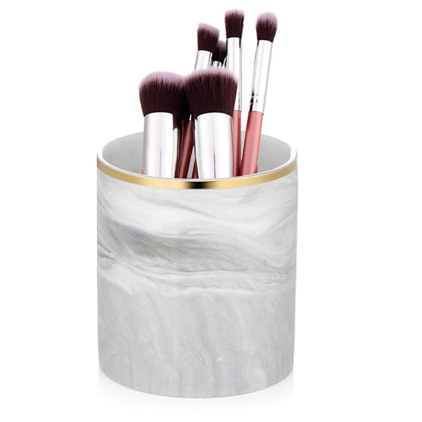 Sminkborsthållare Reseborstefodral Väska Kopp Förvaring Dammsäker Med Guldkant Pennhållare Skrivbordsmakeupborste Eyeliner Ögonbrynspenna Förvaring