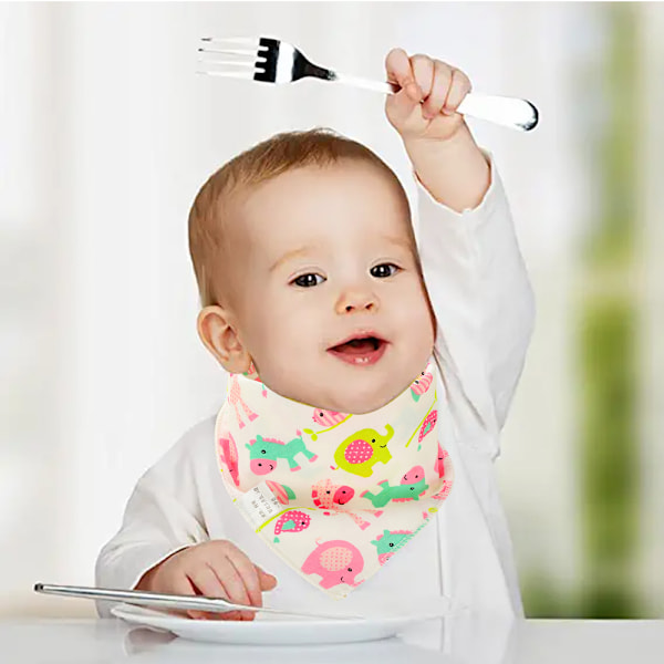 Baby Bandana-Sjal Spottar 8-pack för Dreglande och Tandspottning, Superabsorberande Hypoallergena, Levande Färger för Flickor