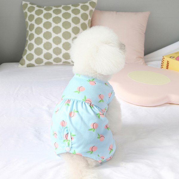 Operasjonsdrakt for katt, kirurgisk onesie for kjæledyr etter operasjon, alternativ til E-krage for hund (blå)