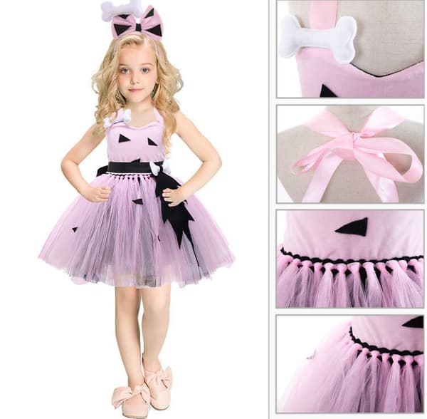 Prinsesse-ponchokjole til jenter for Halloween, rosa Pink 6T