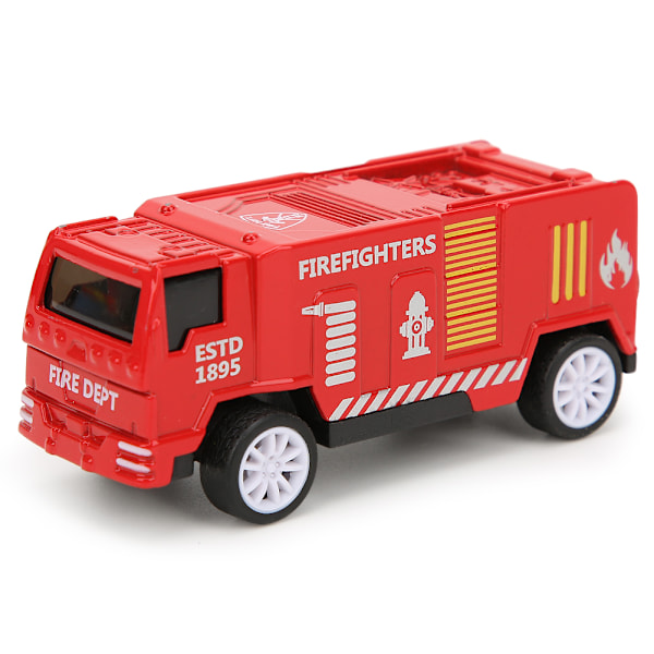 4 stk Boks 1/60 Høy Simulering Trekk Tilbake Legering Bilmodell Barn Leke Samling (Type B Brannbil)