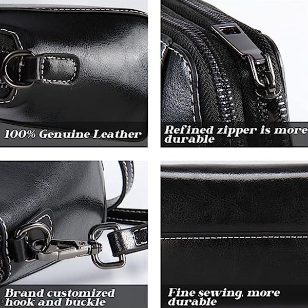 Mobiltelefonväska crossbody Äkta läder Små crossbody väskor Plånböcker för kvinnor Mobiltelefonväska
