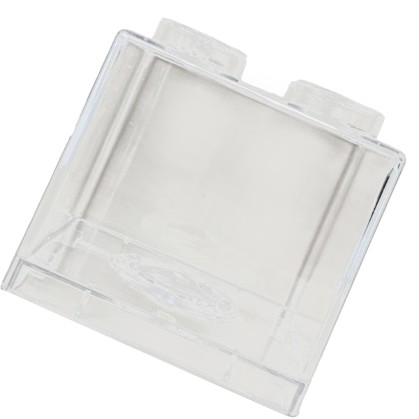 Kirkas rahaa säästävä pankki rakennuspalikkamuotoilu suorakulmainen läpinäkyvä kolikoiden säästölaatikko lapsille pojille tytöille valkoinen 8,9x8,9x9,2cm / 3,5x3,5x3,6 tuumaa