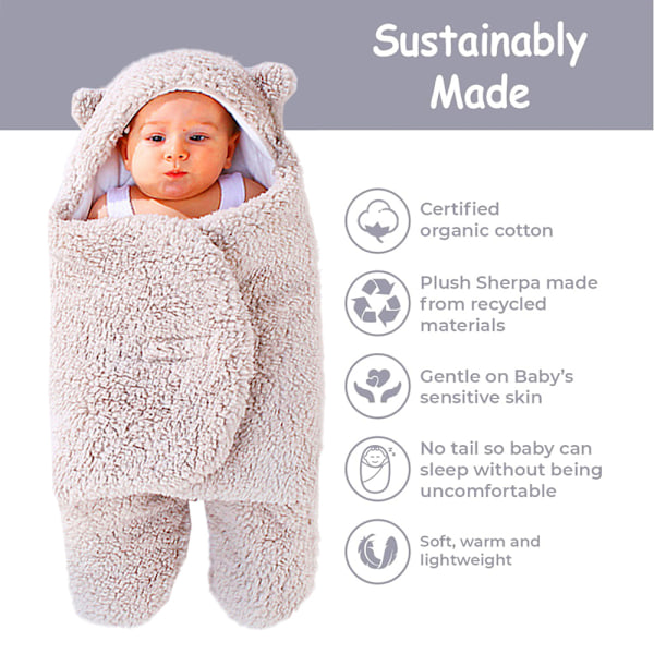 Søde Nyfødte Babytæpper Pludsede Swaddle Tæpper