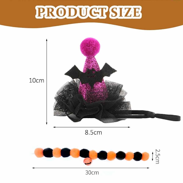 Halloween-kaulakoru plussipallot hattusetti Lemmikkieläinten hattu Lemmikki kissan juhlat lemmikkieläinten asu Plussijuhlat kissan kaulapanta