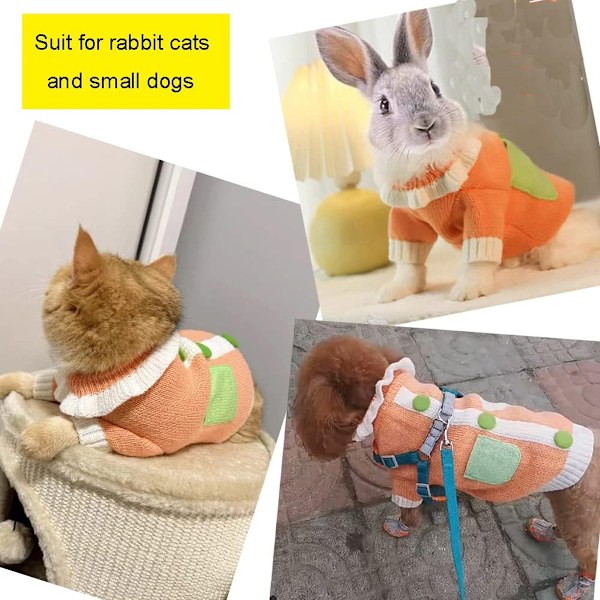 Katttröja för katter, varm valpkläder för små hundar, knappkattunge stickat hundtröja, hundtröja, vinterdjurkläder för chihuahua, yorkie, mops, pudel