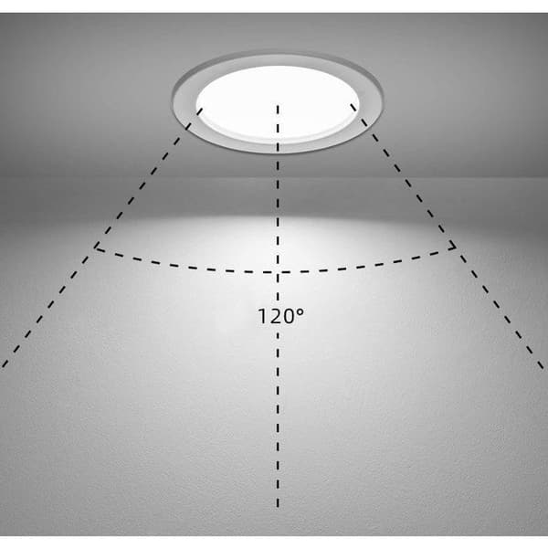 Infällda LED-spotlights, 6-pack - Extra platta - 9W (motsvarande 72W) - Kallvit 6500K