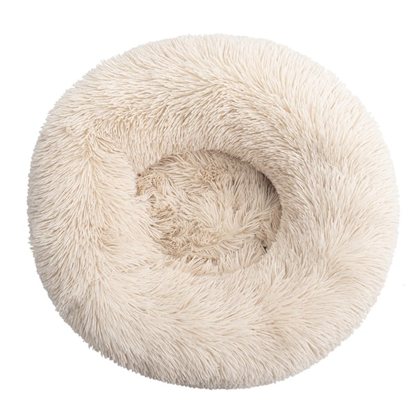 Plush Dyrebed, Donut Hundeseng for Små Hunder, Rund Hundeseng, Myk Fuzzy Rolig Seng for Hunder & Katter, Komfortabel Katteseng, Ytre Diameter 50cm