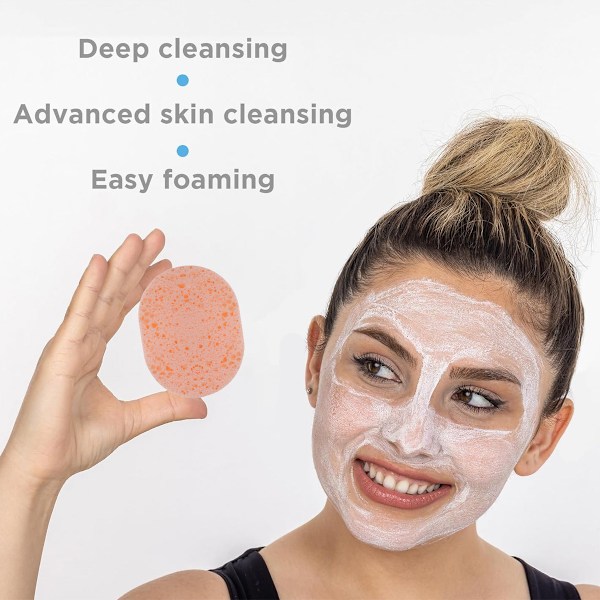 Spa-svamper for ansiktsrensing, massasje, poreeksfoliering, sminkefjerning