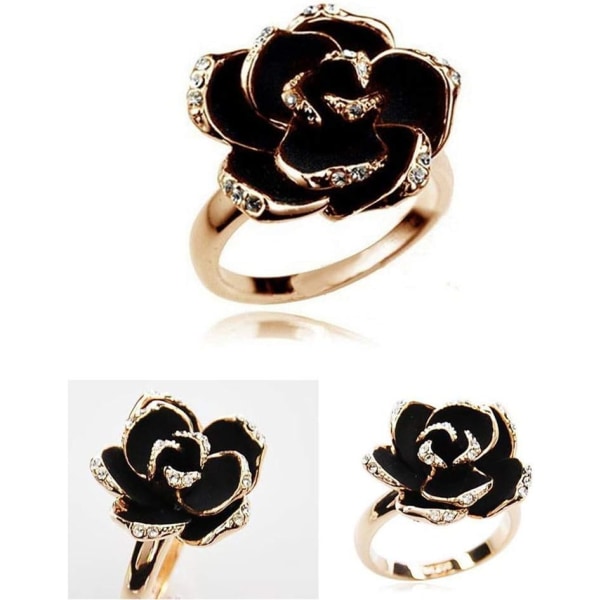 Retro Ring för kvinnor, Dam Smycken Dam Rose Flower Finger