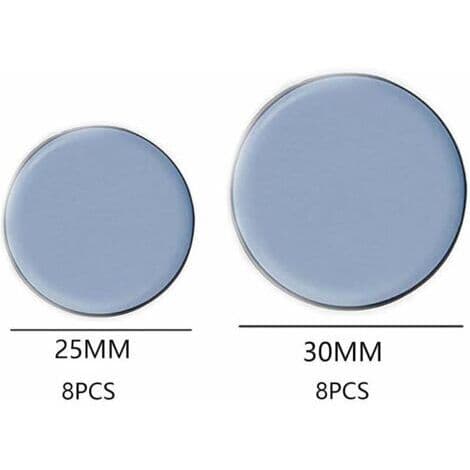 Sæt med 16 selvklæbende møbelfiltdutter i teflon – Størrelser 25 mm og 30 mm – Filtdutter til hårde gulve – Støjreduktion og beskyttelse