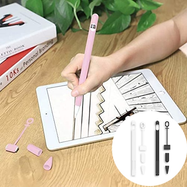 2-pakks silikonhylster kompatibelt med Apple Pencil 1. generasjon, mykt beskyttende grep, sklisikkert