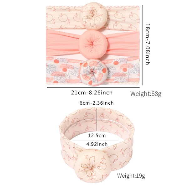 3 st Donut-hårband för bebisar, hårband, hårsnoddar för flickor, nyfödda, spädbarn, småbarn