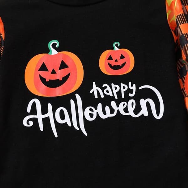 Halloween-sæt til piger med græskarmotiv, 3 dele Sort Black 100CM