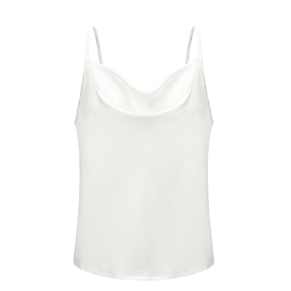 Silke Tanktop til Kvinder, Dame V-Hals Camisole, Silkeblød Løstsiddende Ærmeløs Bluse, Satin Tank Top