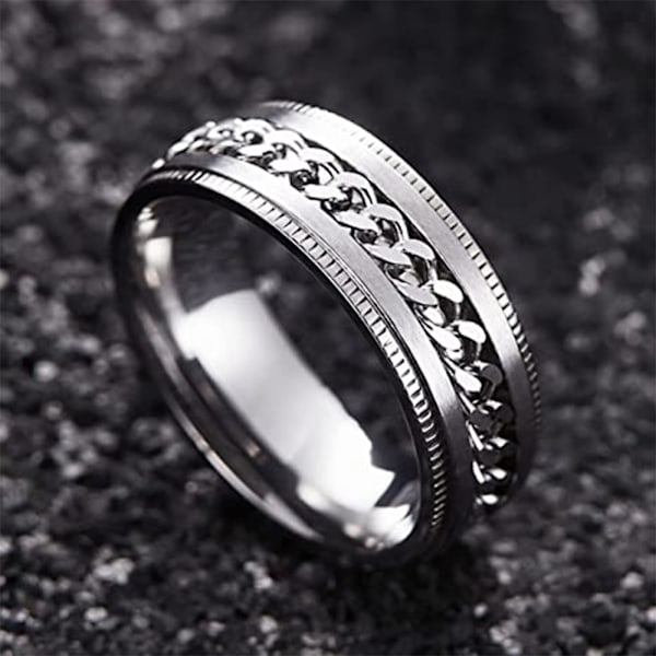 Rustfrit stålring med 8 mm drejelig ring