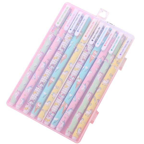 Gelpenne, Skrivepenne, Assorterede Farver, 10 stk.