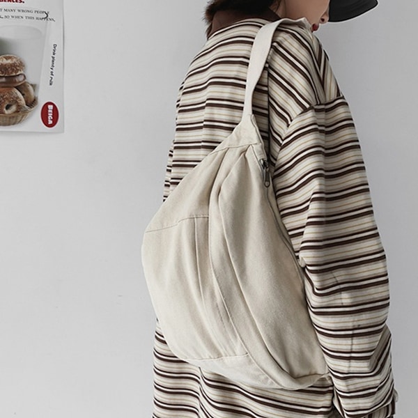 Canvas Sling Ryggsäck Messenger Bag Dam Herr Casual Axelväska Utomhus Vandring Resa Bröstväska