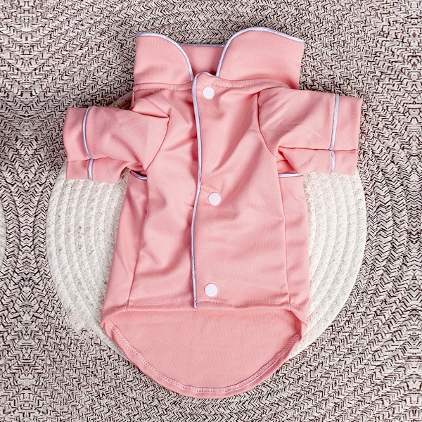 Pienille Koirien ja Kissojen Silkki-Pyjamat, Pehmeät Lemmikkipaidat Loungewear Pentujen Vaatteet, Kissojen Unipaita (Vaaleanpunainen)