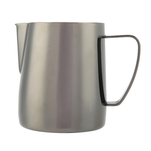 350 ml Kaffekopp i rustfritt stål, vakker melkeskumkanne for latte-kunst, svart