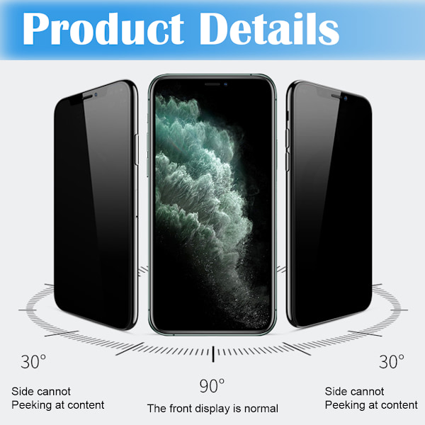 Easy Install iPhone 13 Privacy Skærmbeskytter HD Hærdet Glas transparent
