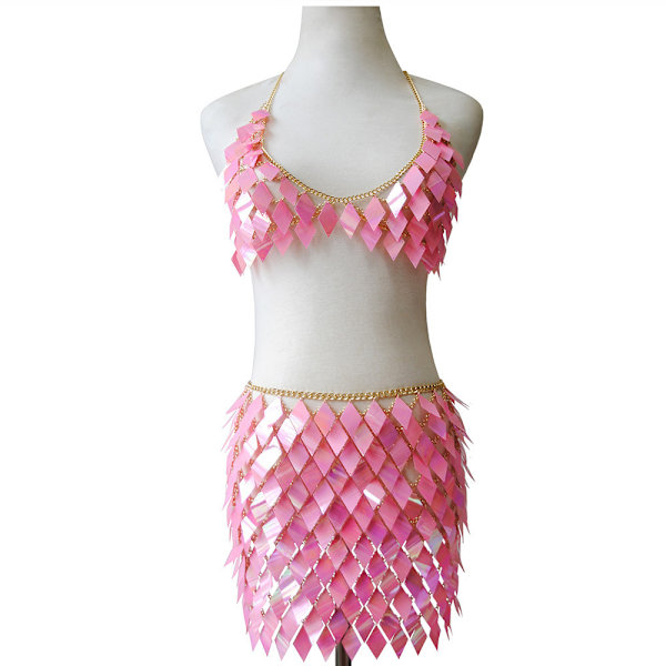 Paljetter Tassels Body Chain Outfits Behå Kjolar Bikini Rave Festival Fest Strand Modeaccessoarer