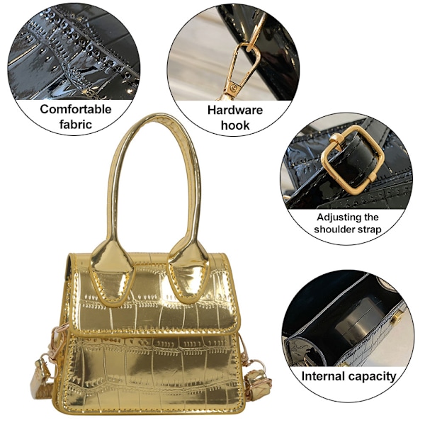 Enkelaxlad väska klassisk plånbok konstläder clutch väska lämplig för damer dejting dagligen