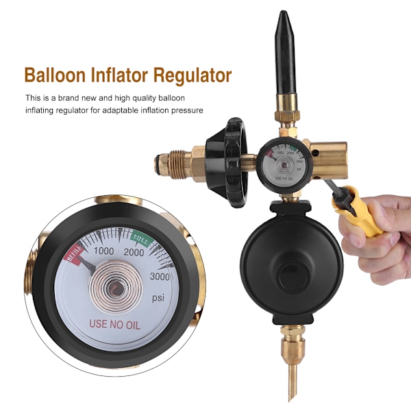 Ballonguppblåsningsregulator med tryckreglering och luftflödesmätare